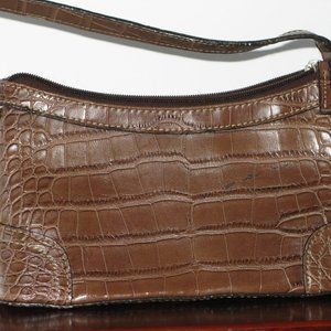 Sanitized Simple Alligator Imprint Leather Bag
